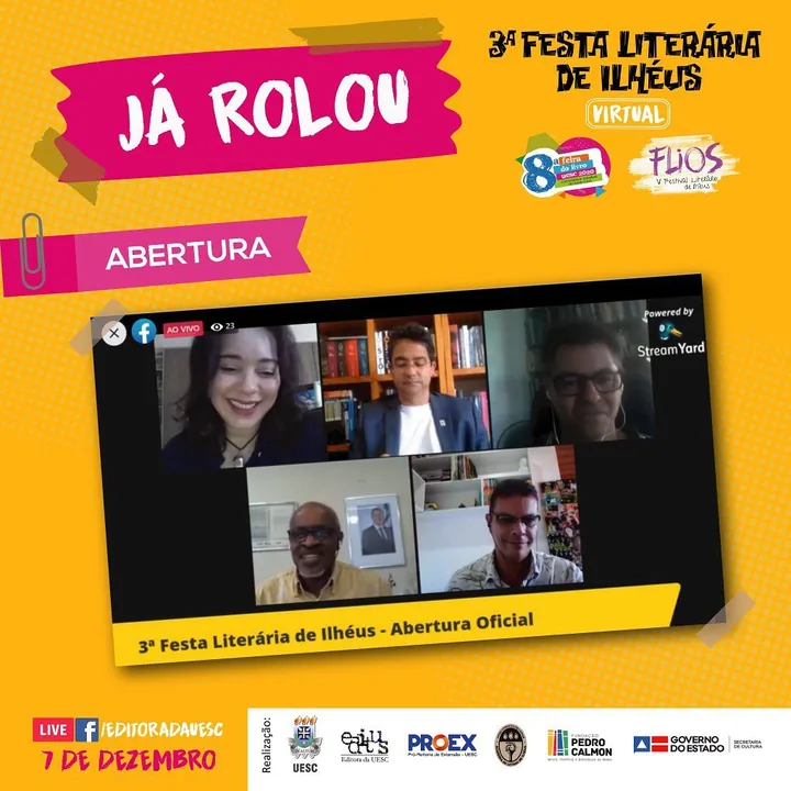 Mosaico da abertura virtual da FLI 2020